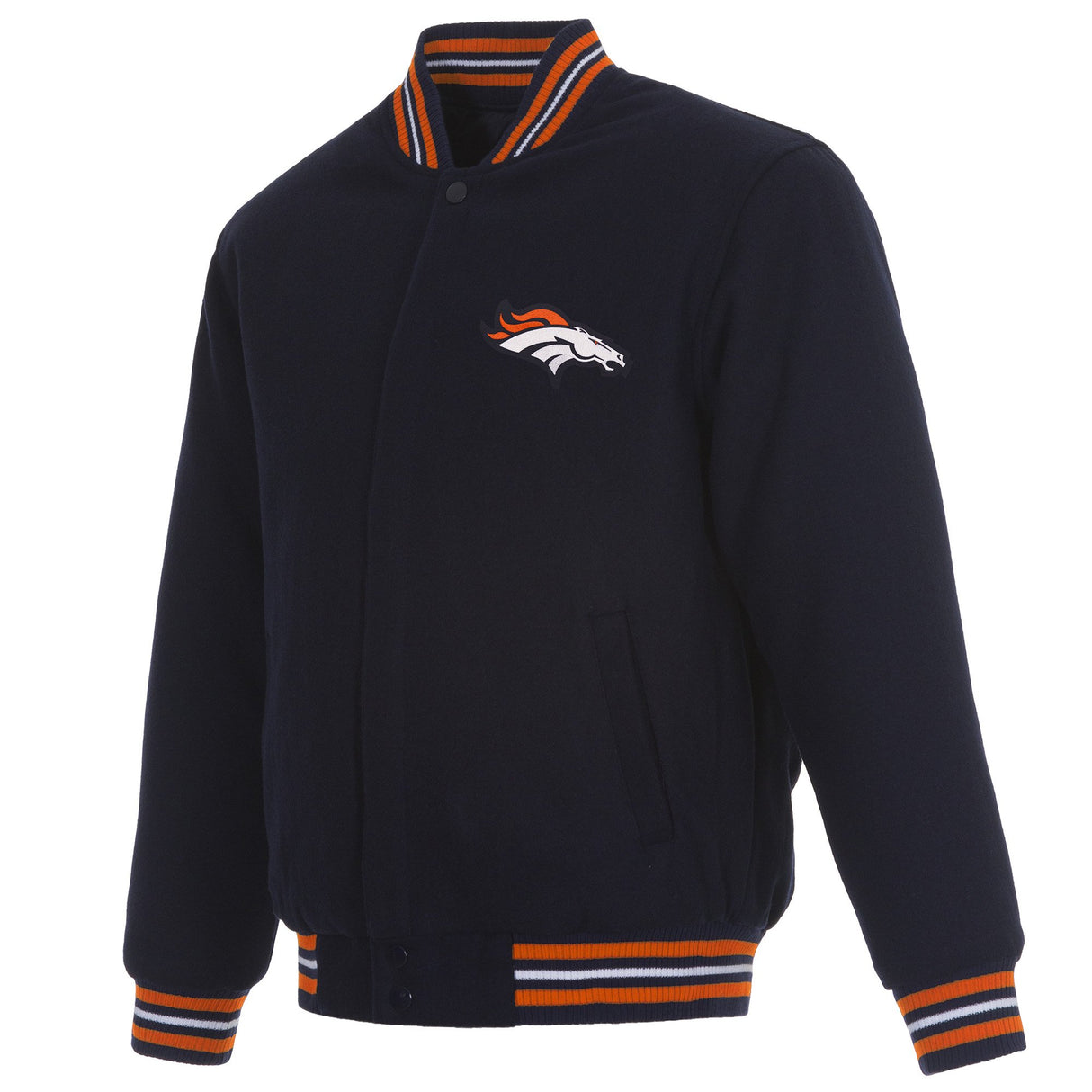 DENVER BRONCOS REVERSIBLE WOOL JACKET - NAVY