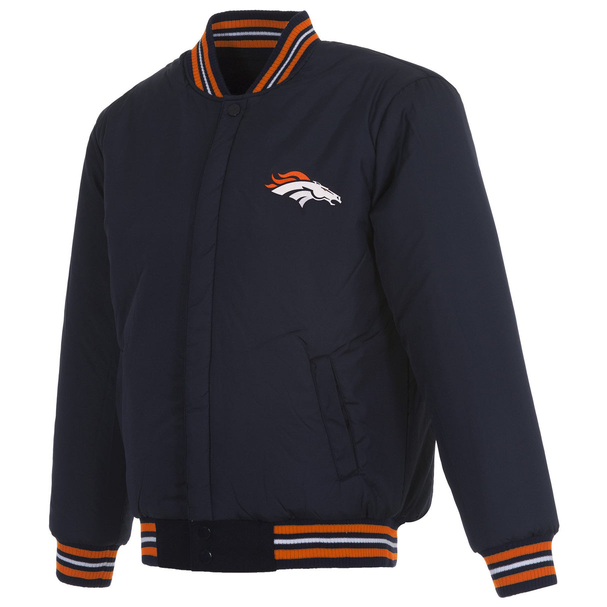 DENVER BRONCOS REVERSIBLE WOOL JACKET - NAVY