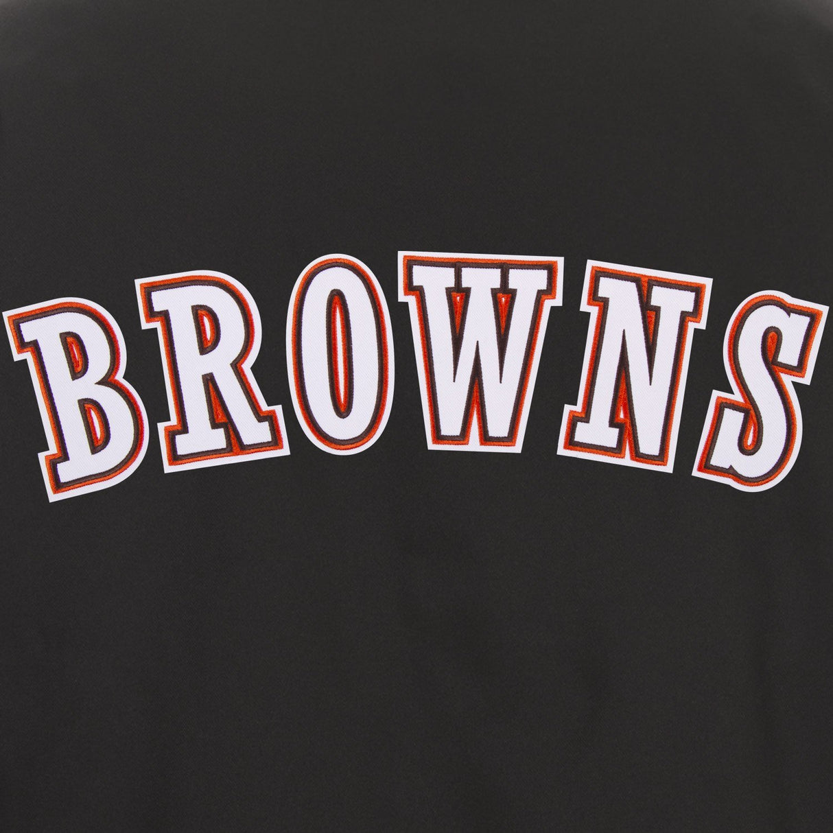 CLEVELAND BROWNS POLY TWILL VARSITY JACKET - BLACK