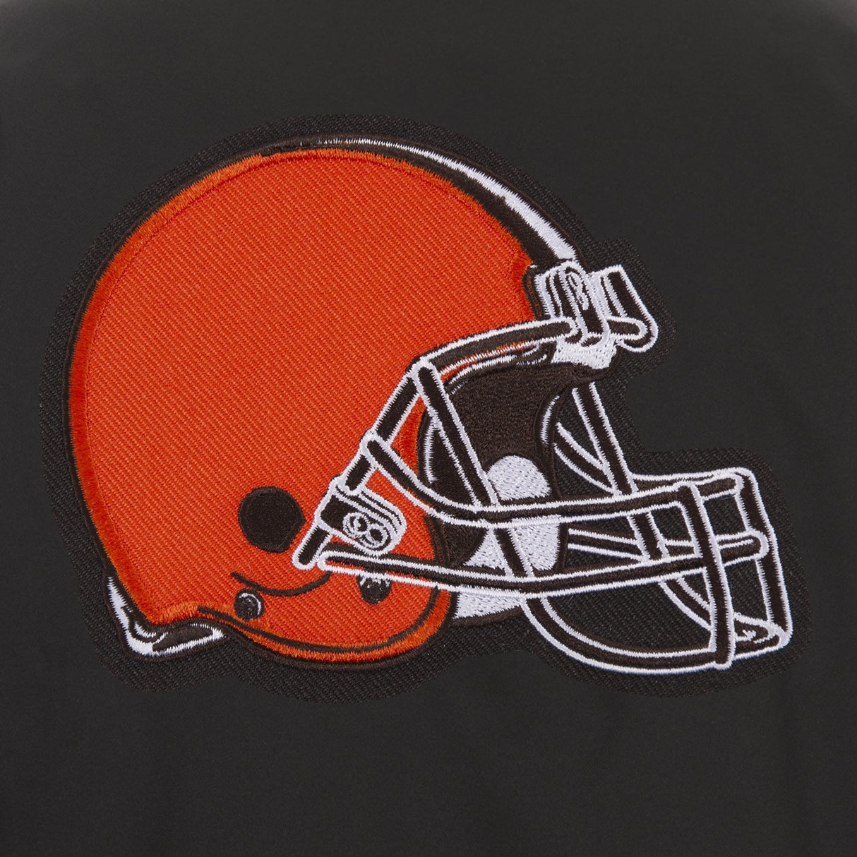 CLEVELAND BROWNS POLY TWILL VARSITY JACKET - BLACK