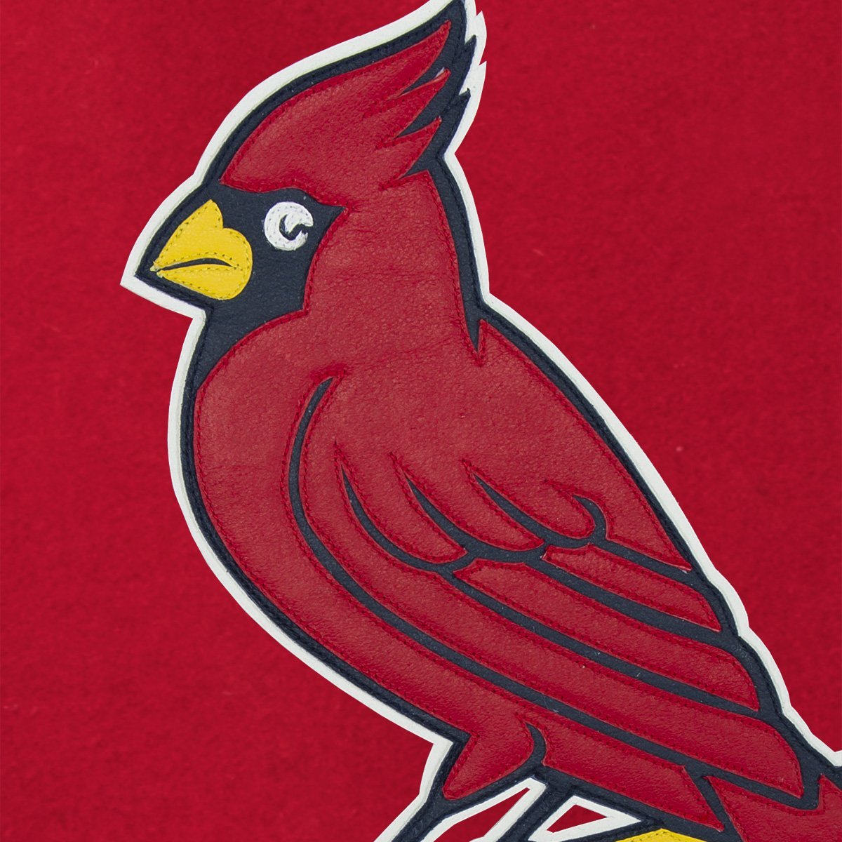 ST. LOUIS CARDINALS WOOL JACKET W/ HANDCRAFTED LEATHER LOGOS - RED