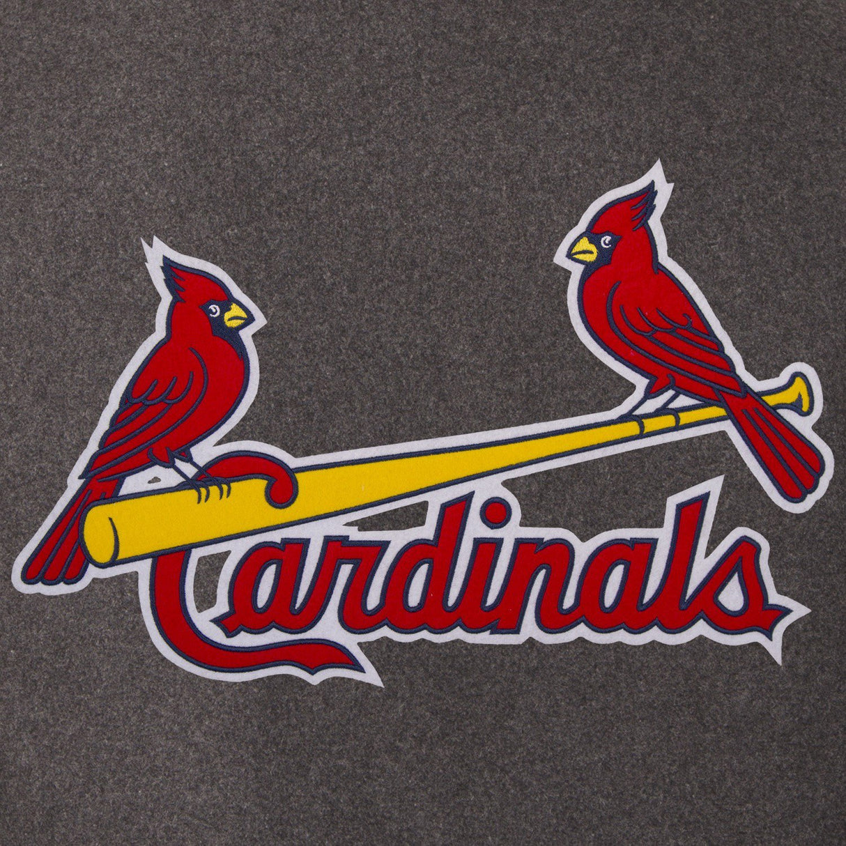 ST. LOUIS CARDINALS WOOL & LEATHER REVERSIBLE JACKET W/ EMBROIDERED LOGOS - CHARCOAL/BLACK