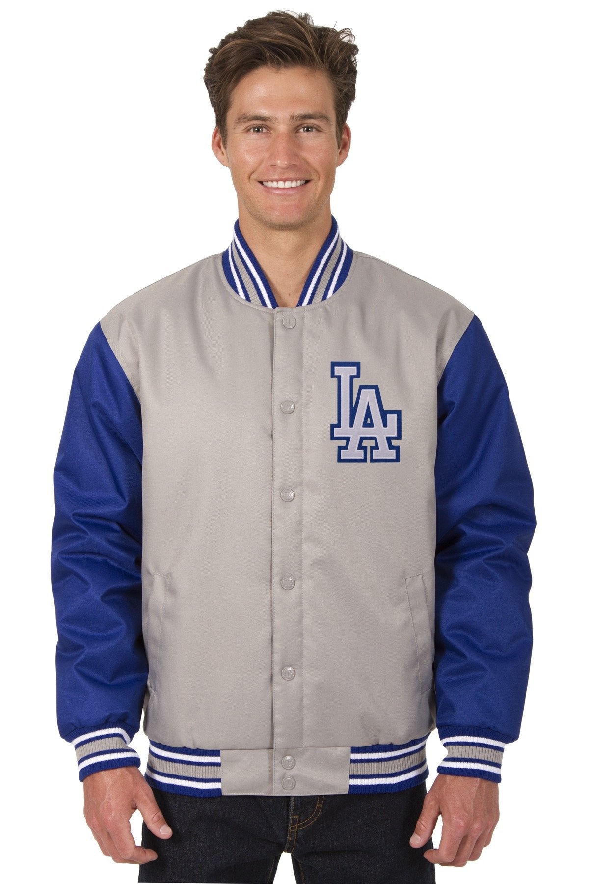 Varsity Los Angeles Dodgers Gray and Royal Blue Wool Jacket