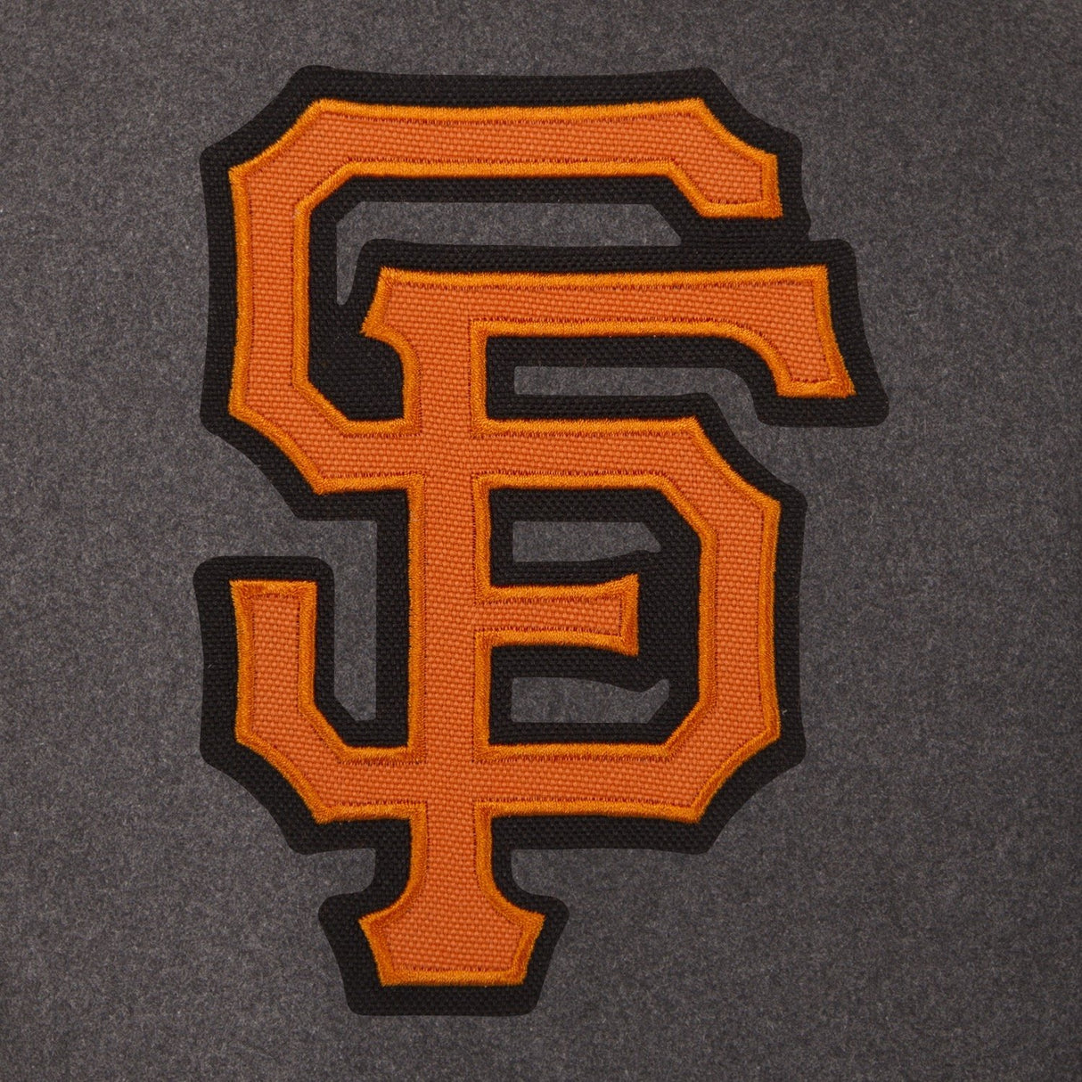 SAN FRANCISCO GIANTS WOOL & LEATHER REVERSIBLE JACKET W/ EMBROIDERED LOGOS - CHARCOAL/BLACK