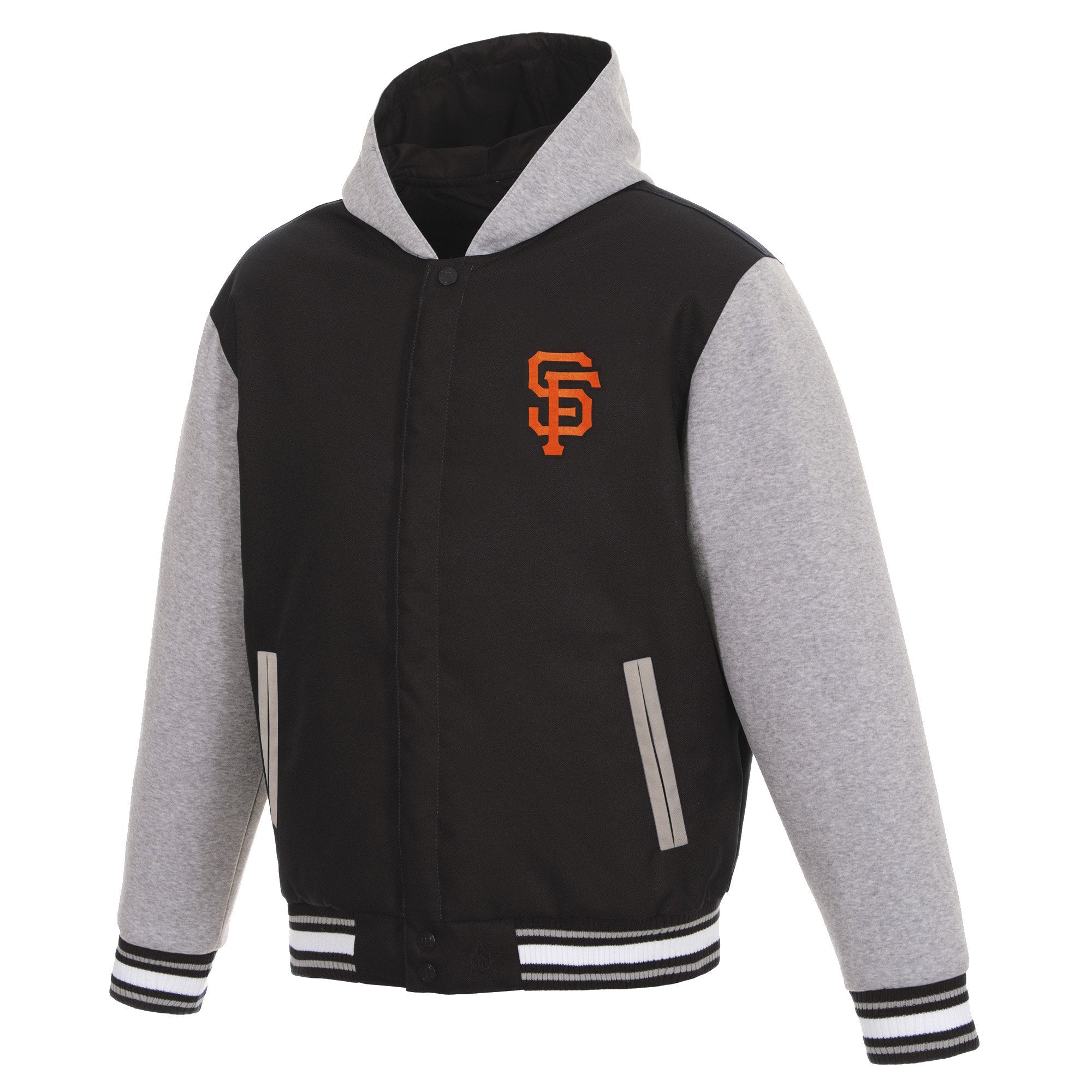 San Francisco 49ers Two-Tone Reversible Fleece Jacket - Gray/Black