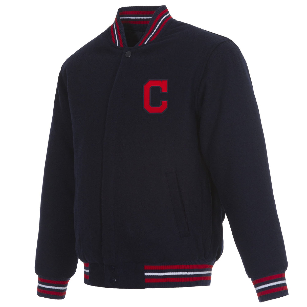 CLEVELAND GUARDIANS REVERSIBLE WOOL JACKET - NAVY