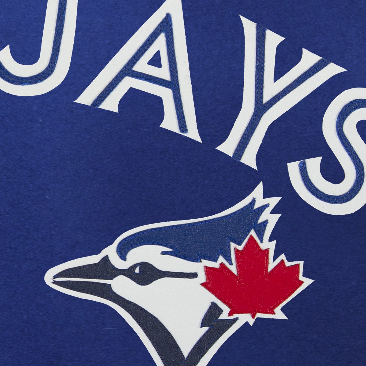 TORONTO BLUE JAYS WOOL JACKET W/ HANDCRAFTED LEATHER LOGOS - ROYAL