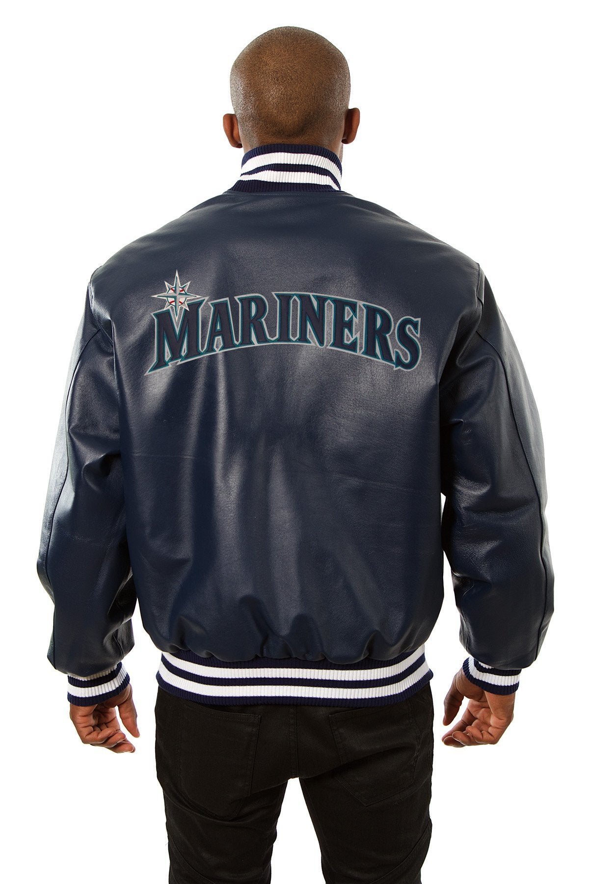 SEATTLE MARINERS FULL LEATHER JACKET - NAVY