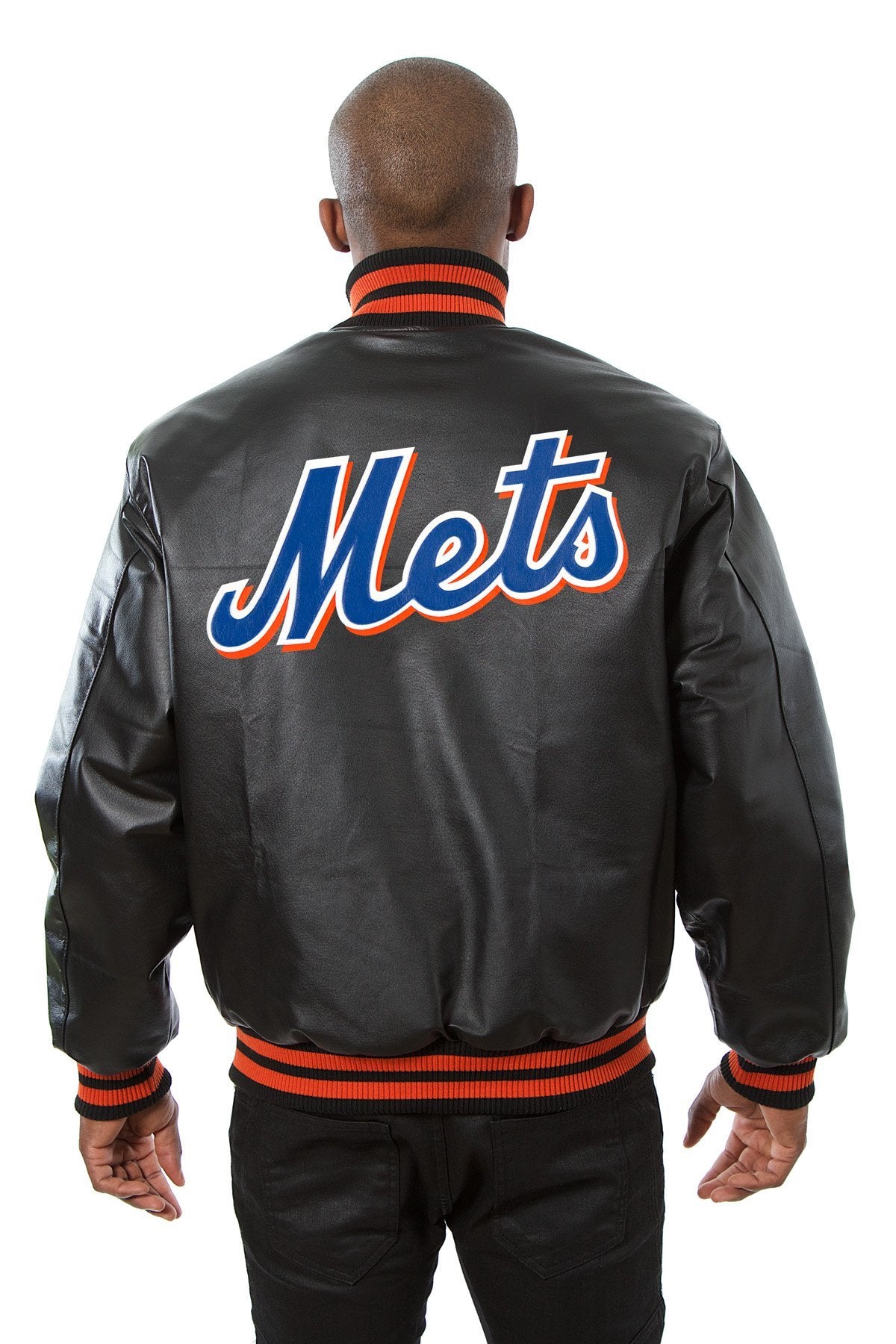 NEW YORK METS FULL LEATHER JACKET - BLACK