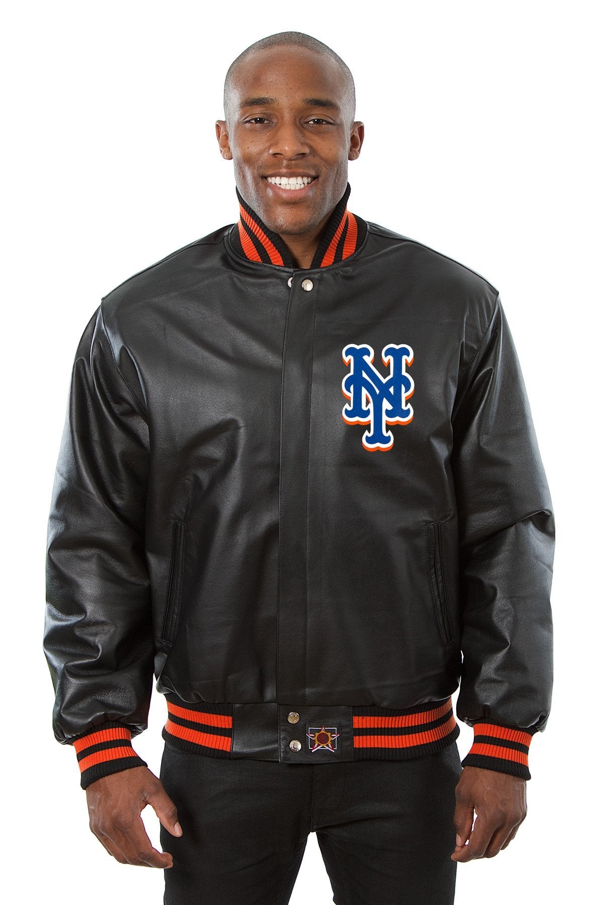 NEW YORK METS FULL LEATHER JACKET - BLACK