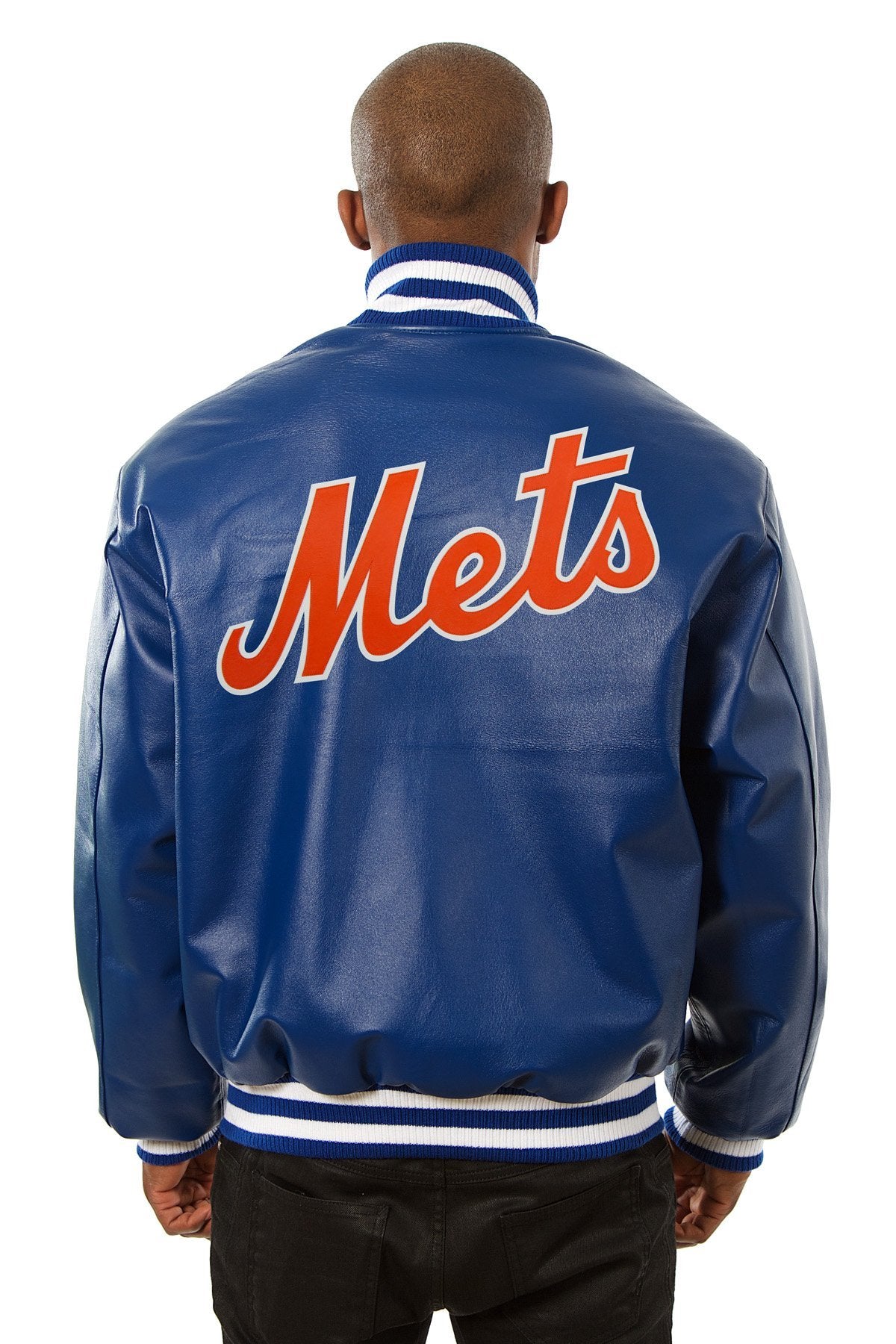 NEW YORK METS FULL LEATHER JACKET - ROYAL