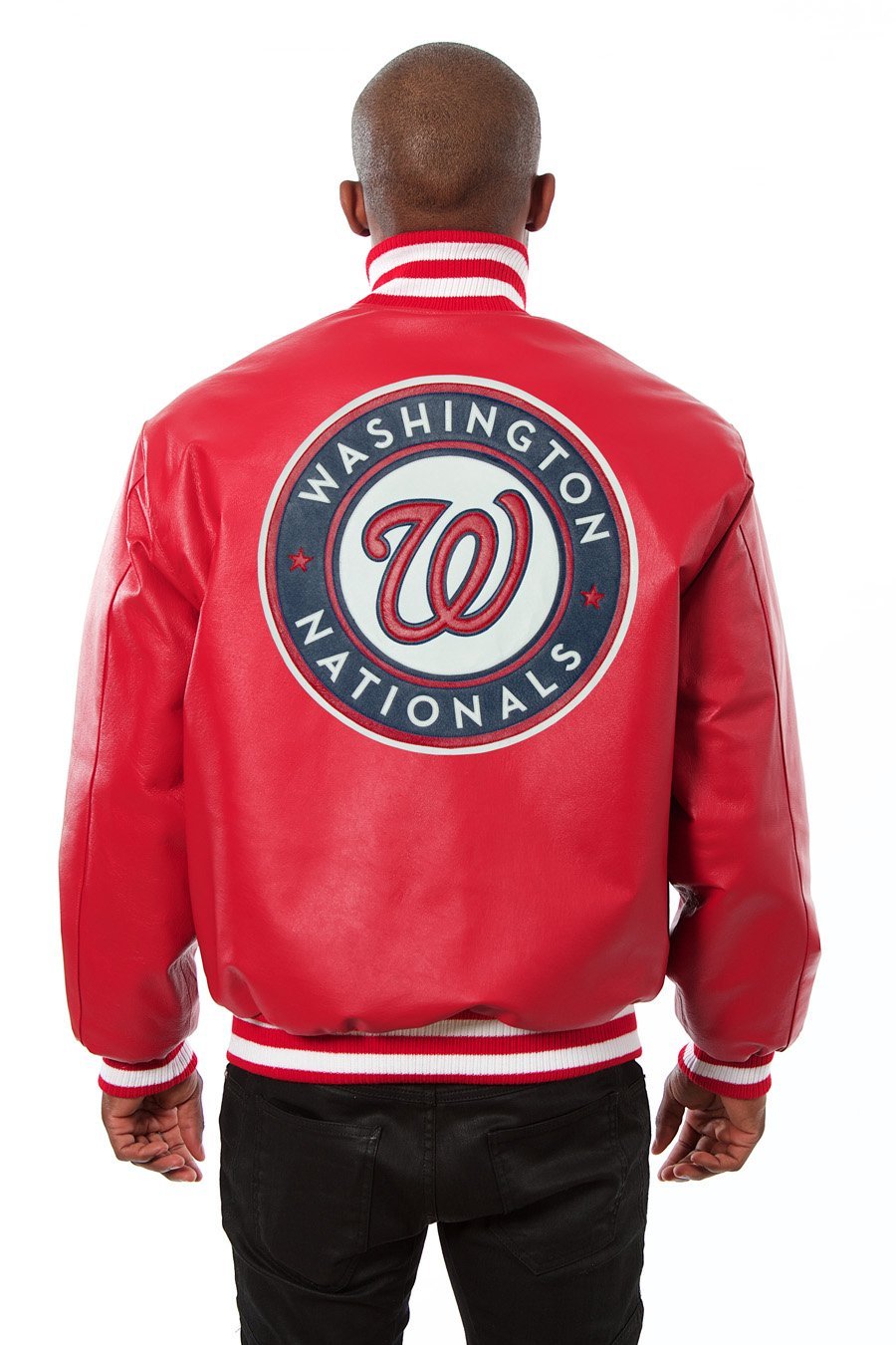 WASHINGTON NATIONALS FULL LEATHER JACKET - RED