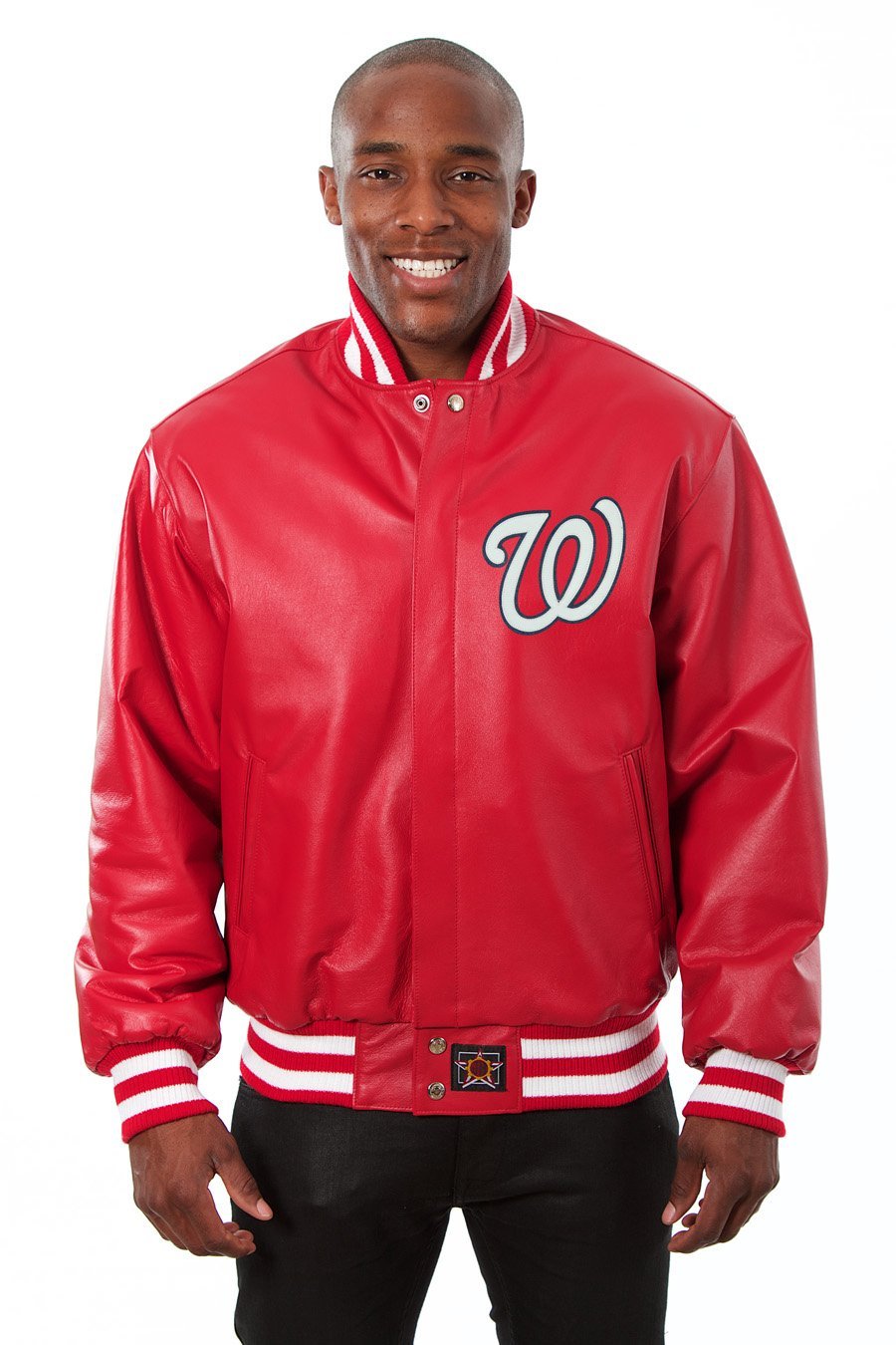 WASHINGTON NATIONALS FULL LEATHER JACKET - RED