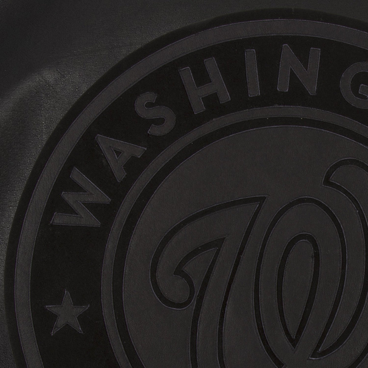 WASHINGTON NATIONALS FULL LEATHER JACKET - BLACK/BLACK