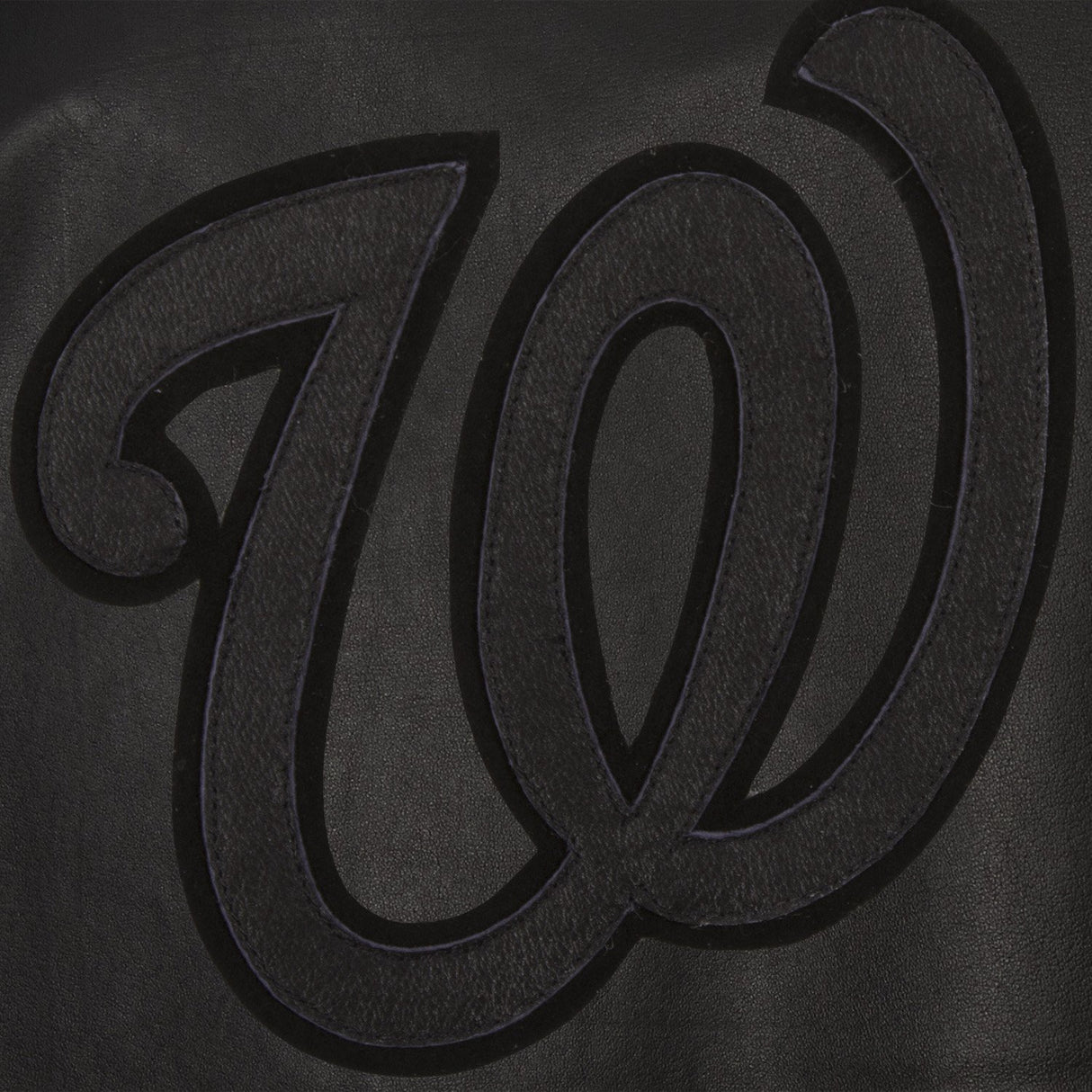 WASHINGTON NATIONALS FULL LEATHER JACKET - BLACK/BLACK