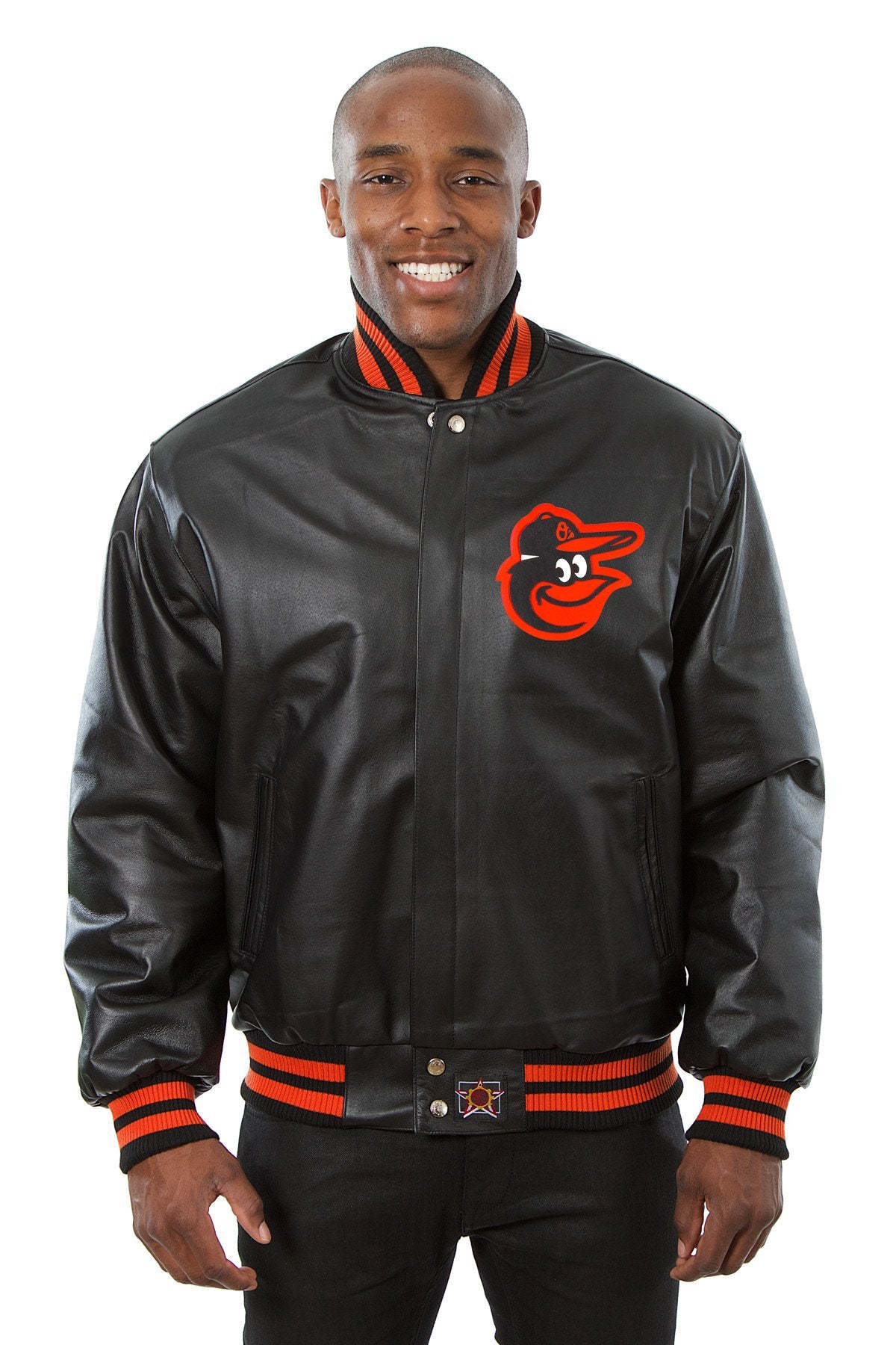 BALTIMORE ORIOLES FULL LEATHER JACKET - BLACK