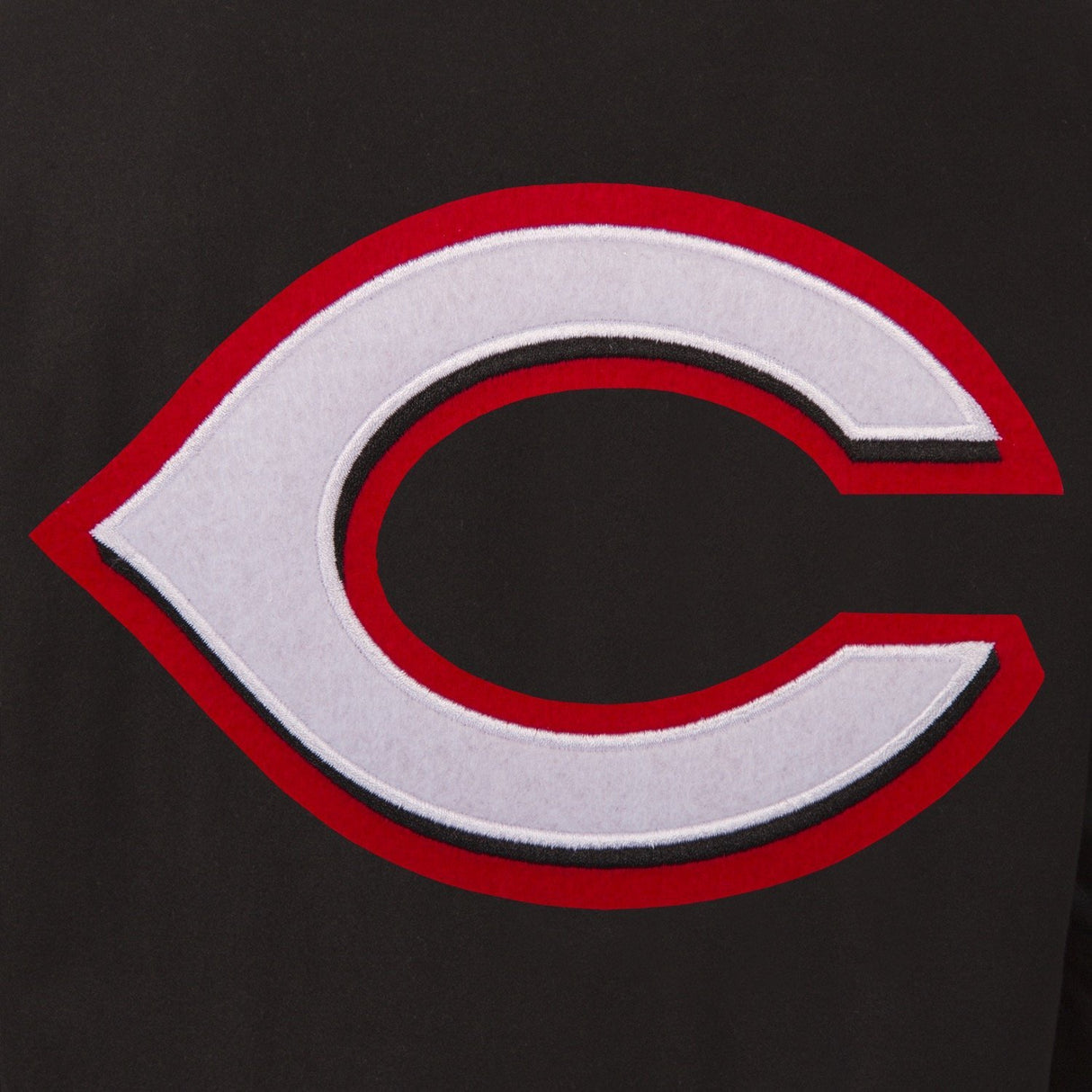 CINCINNATI REDS WOOL & LEATHER REVERSIBLE JACKET W/ EMBROIDERED LOGOS - BLACK