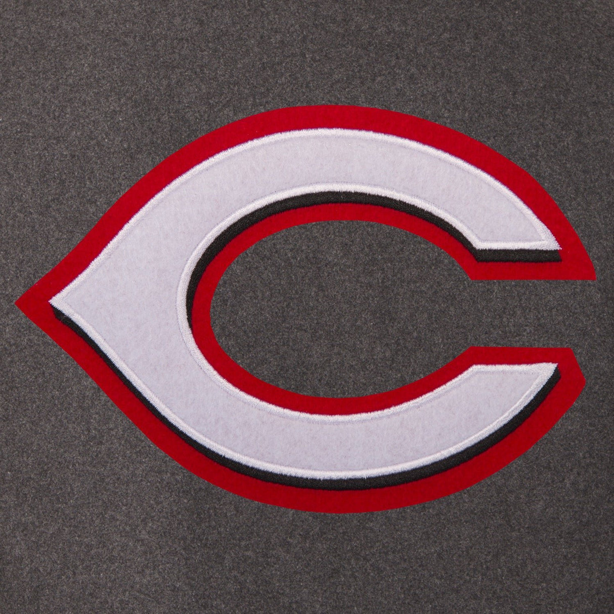 CINCINNATI REDS WOOL & LEATHER REVERSIBLE JACKET W/ EMBROIDERED LOGOS - CHARCOAL/BLACK