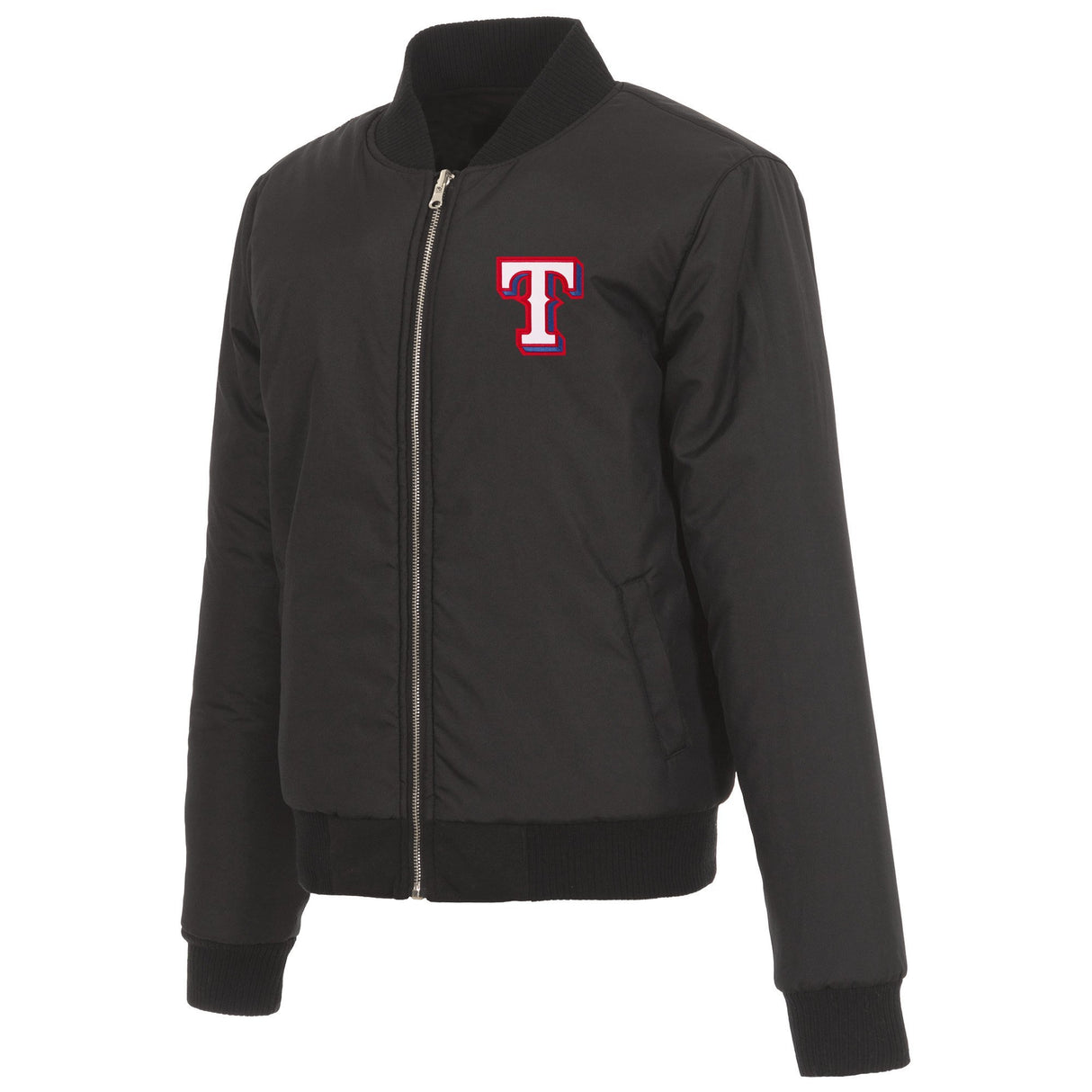 TEXAS RANGERS JH DESIGN REVERSIBLE WOMEN FLEECE JACKET - BLACK