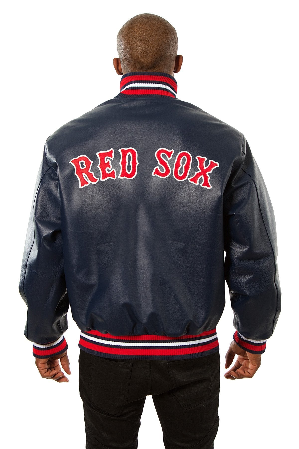 BOSTON RED SOX FULL LEATHER JACKET - NAVY