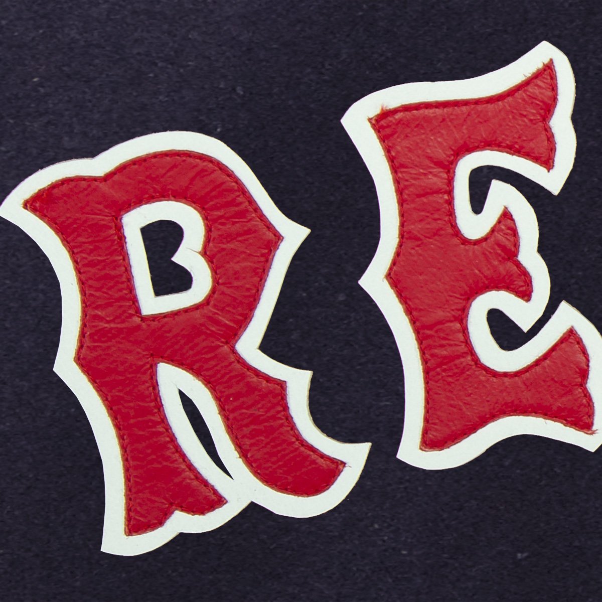 BOSTON RED SOX WOOL JACKET W/ HANDCRAFTED LEATHER LOGOS - NAVY