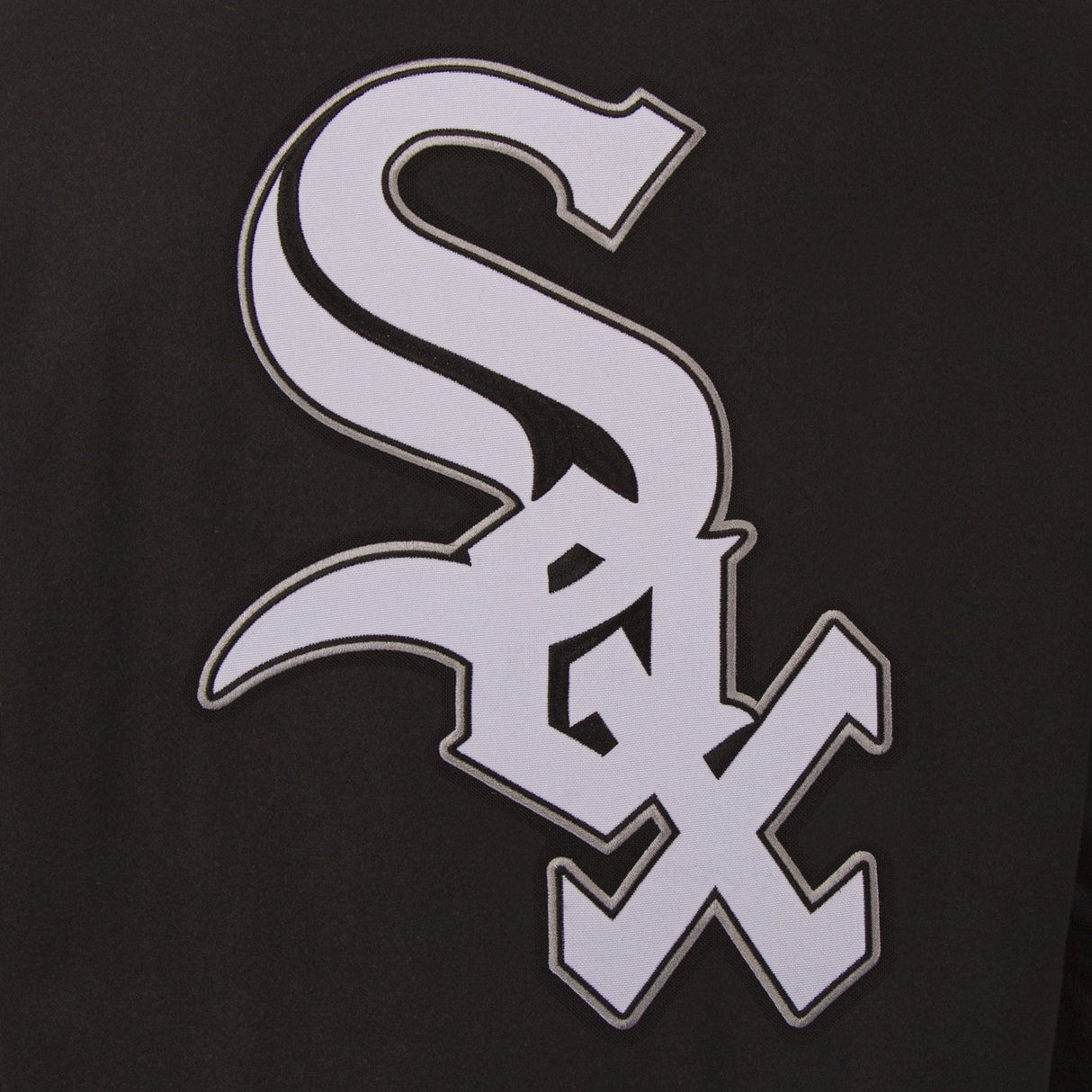 CHICAGO WHITE SOX WOOL & LEATHER REVERSIBLE JACKET W/ EMBROIDERED LOGOS - BLACK