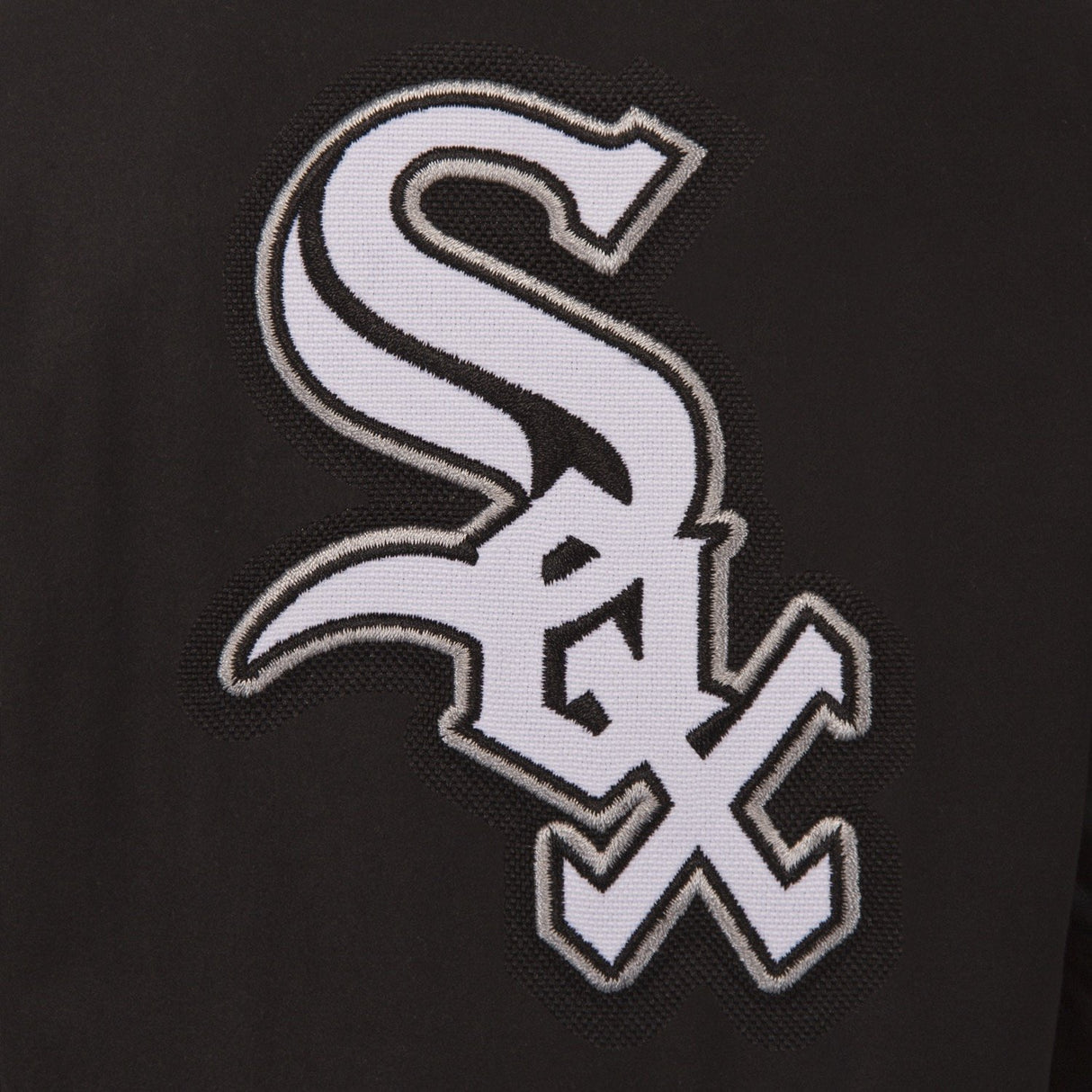 CHICAGO WHITE SOX WOOL & LEATHER REVERSIBLE JACKET W/ EMBROIDERED LOGOS - BLACK