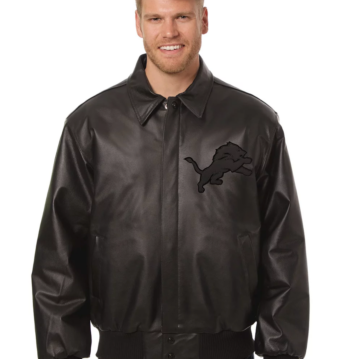 Detroit Lions Hand Crafted Leather Tonal Jacket – Retired
