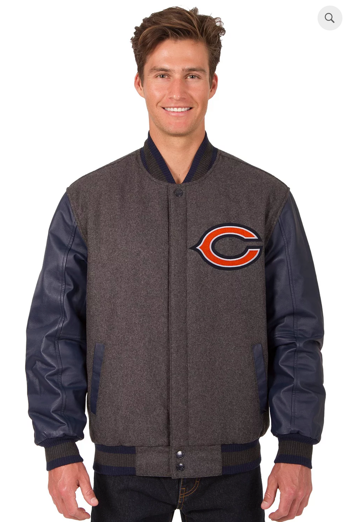 Chicago Bears Reversible Wool & Leather Varsity Jacket