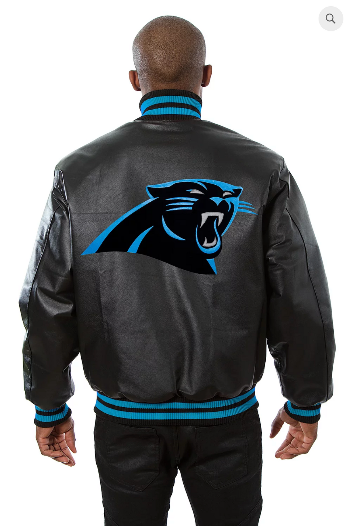 Carolina Panthers Hand Crafted Leather Solid Team Jacket