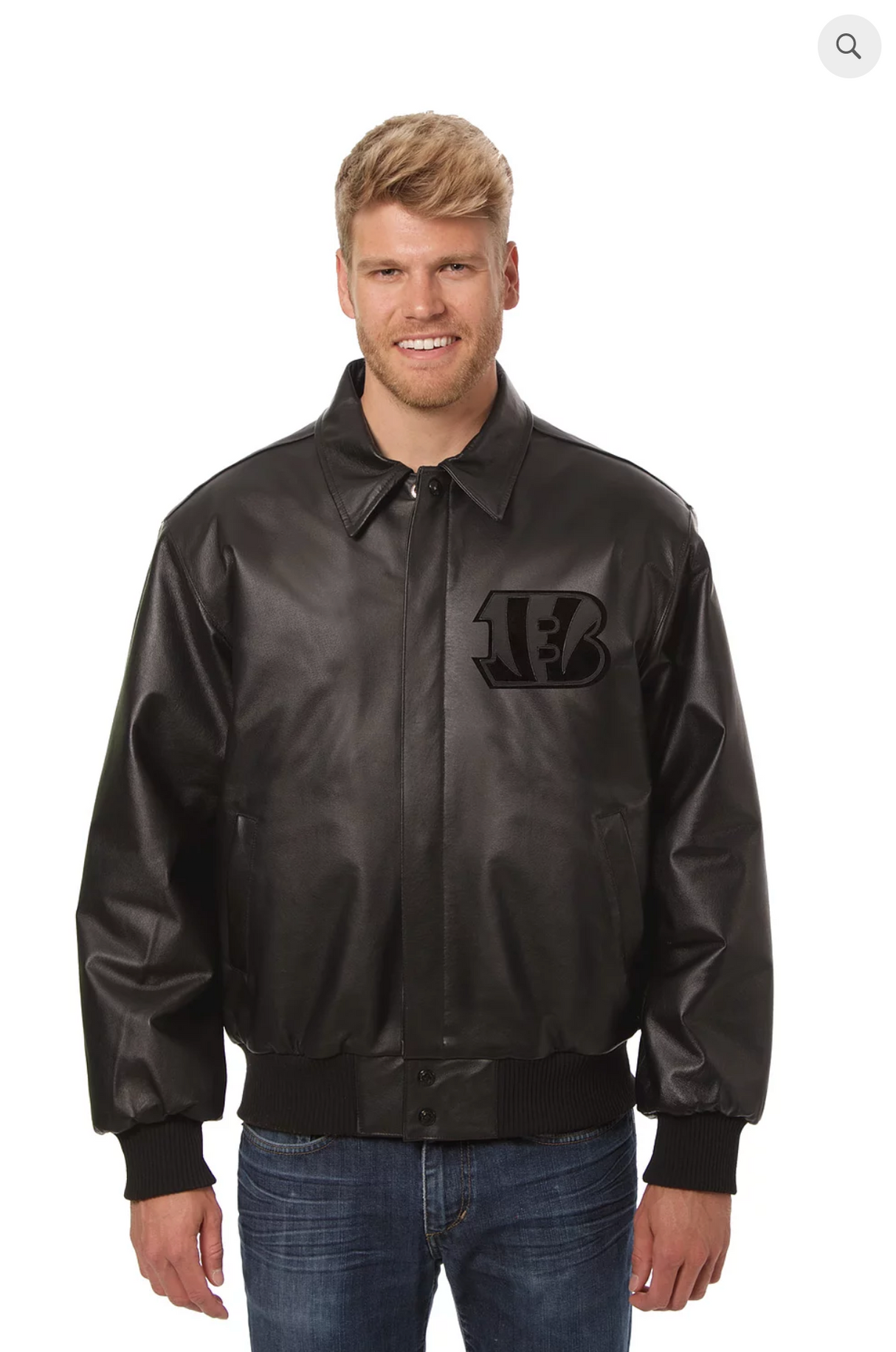Cincinnati Bengals Hand Crafted Leather Tonal Jacket