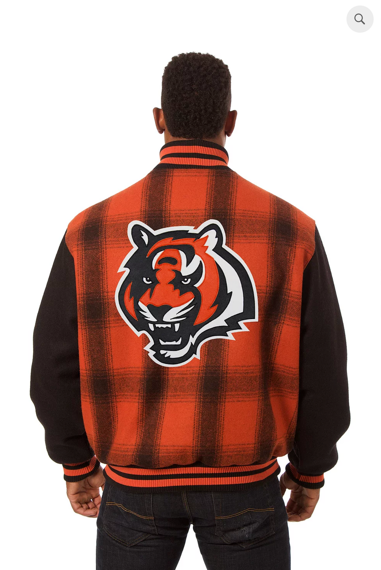 Cincinnati Bengals All Wool Plaid Jacket with Back Logo