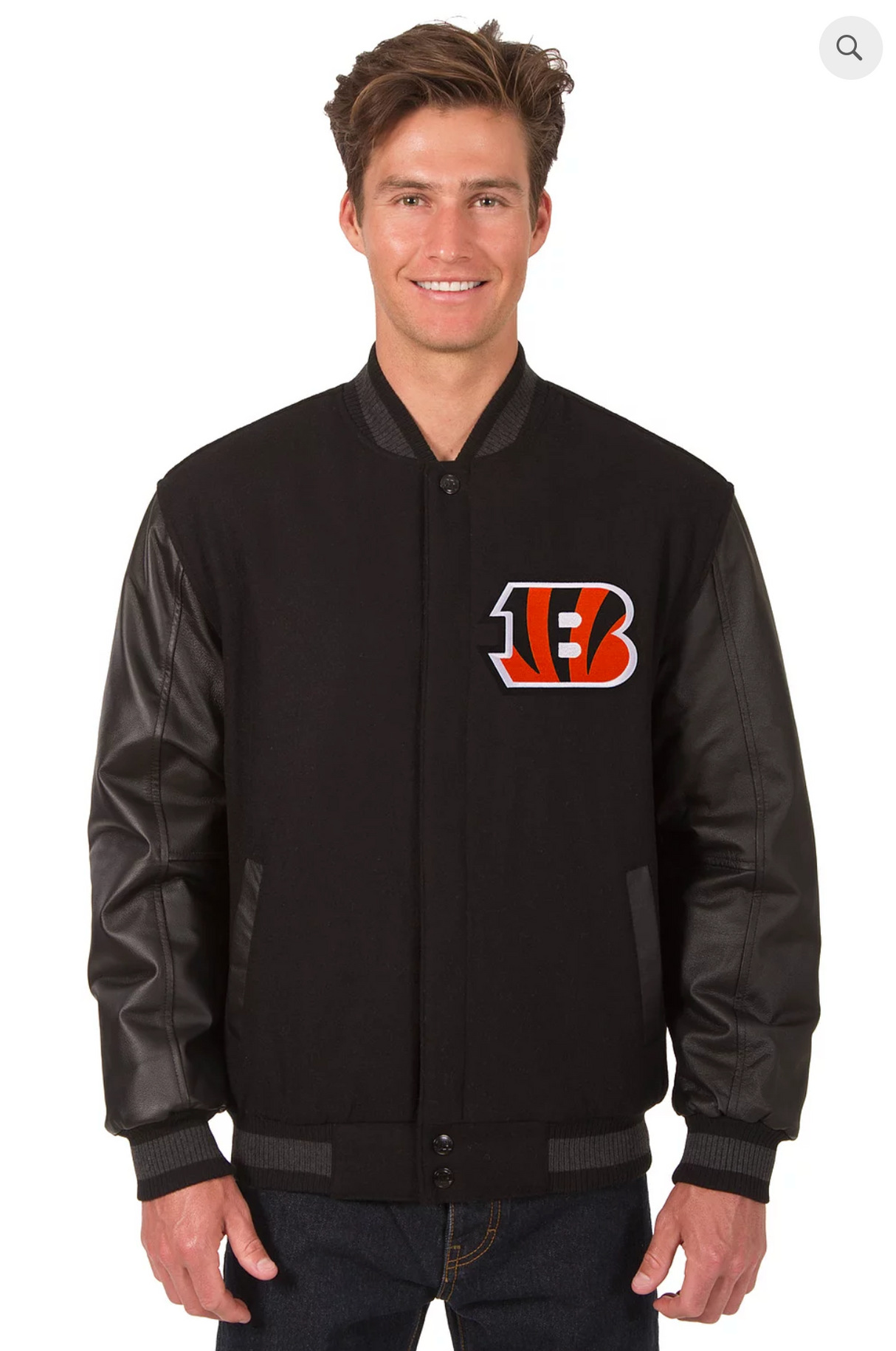 Cincinnati Bengals Reversible Wool & Leather Varsity Jacket