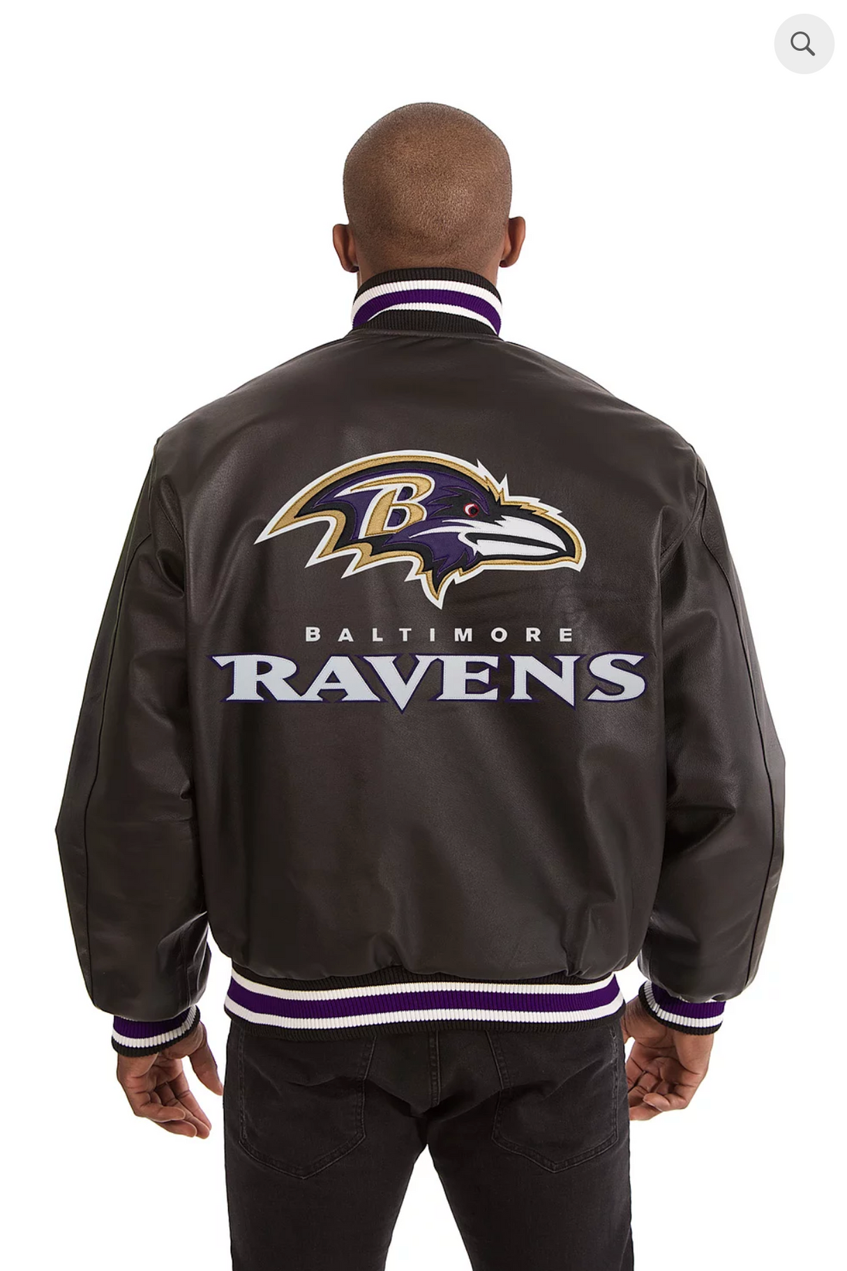 Baltimore Ravens Hand Crafted Leather Solid Team Jacket
