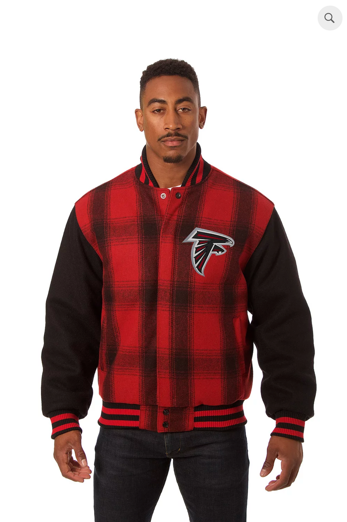 Atlanta Falcons All Wool Plaid Jacket with Back Logo
