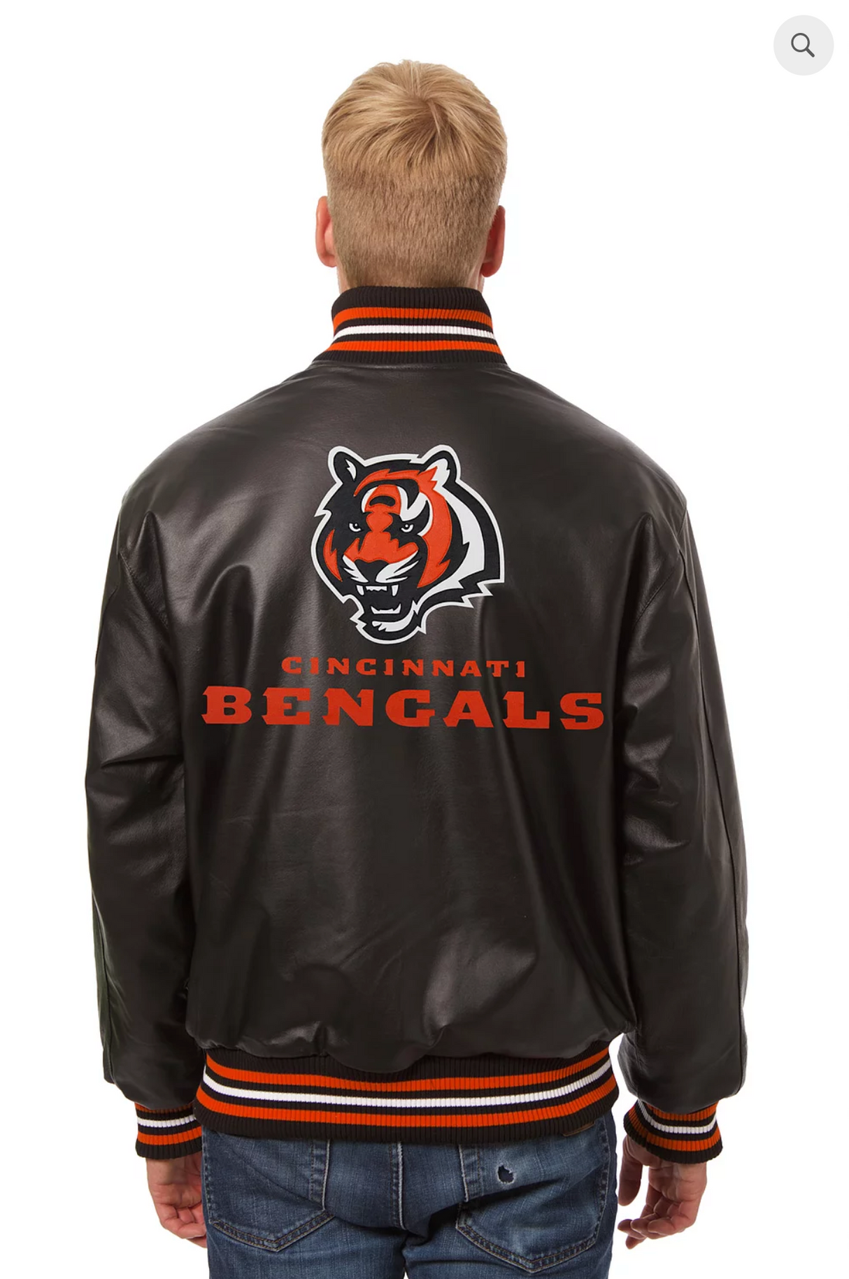 Cincinnati Bengals Hand Crafted Leather Solid Team Jacket