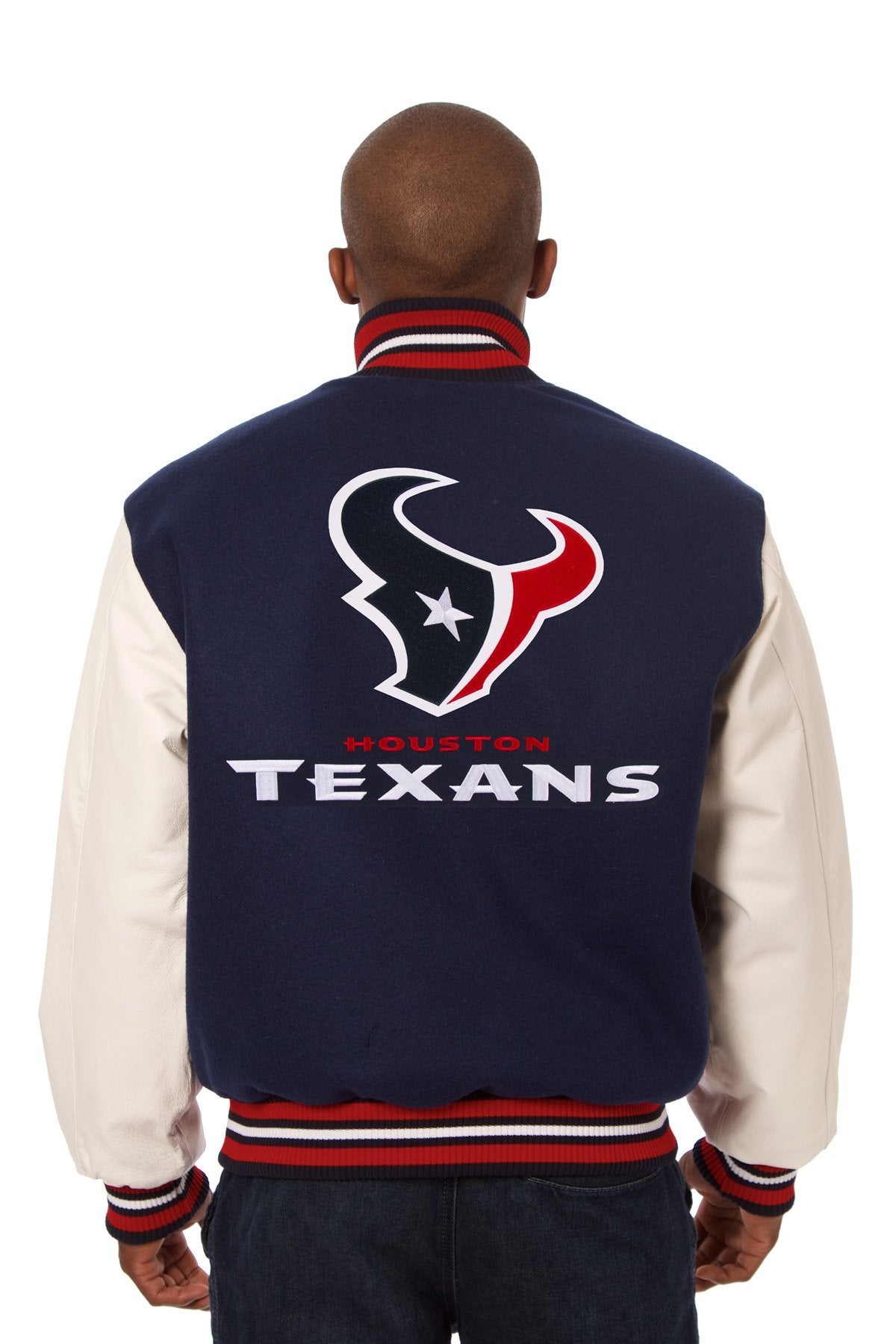 Houston Texans Embroidered Wool and Leather Jacket