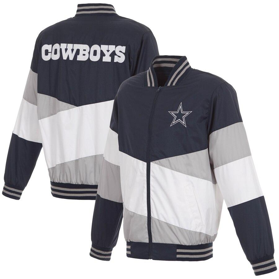 JH Design Dallas Cowboys Navy Varsity Reversible Jacket