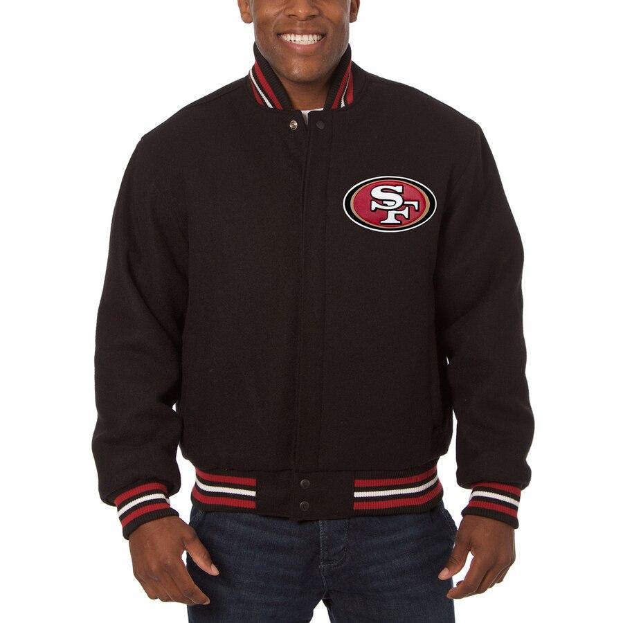 San Francisco 49ers JH Design Wool & Leather Full-Snap Jacket