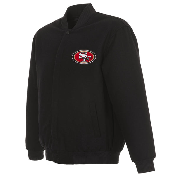 SAN FRANCISCO 49ERS REVERSIBLE WOOL JACKET - BLACK