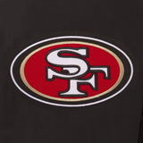 SAN FRANCISCO 49ERS WOOL & LEATHER REVERSIBLE JACKET W/ EMBROIDERED LOGOS - BLACK