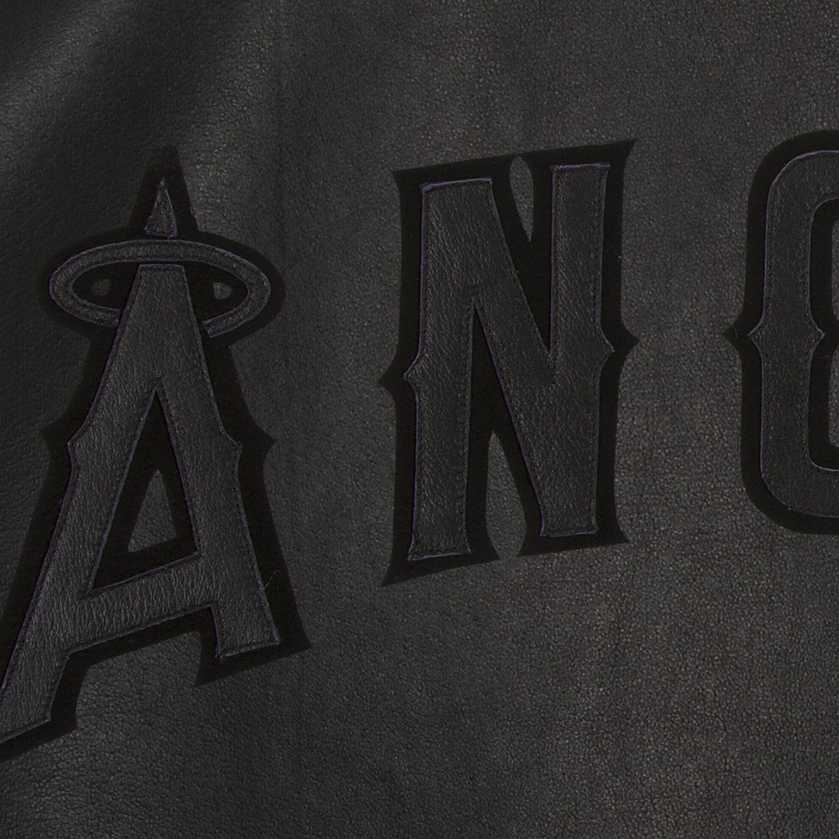 LOS ANGELES ANGELS FULL LEATHER JACKET - BLACK/BLACK