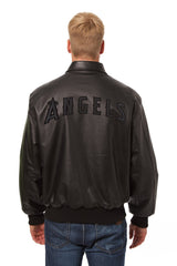 LOS ANGELES ANGELS FULL LEATHER JACKET - BLACK/BLACK