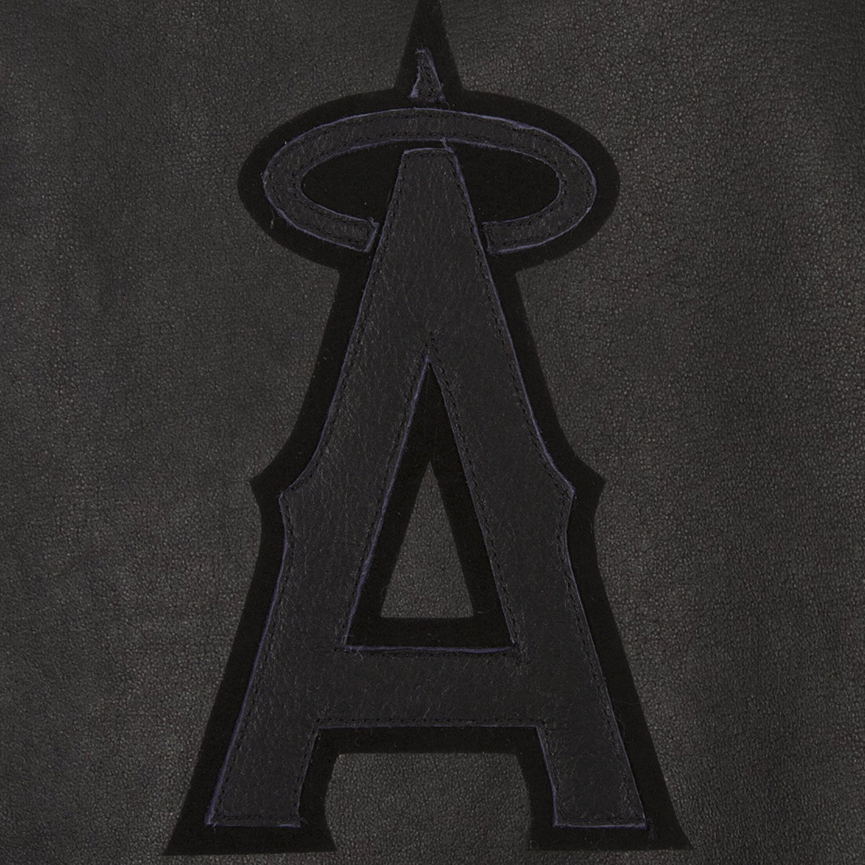 LOS ANGELES ANGELS FULL LEATHER JACKET - BLACK/BLACK