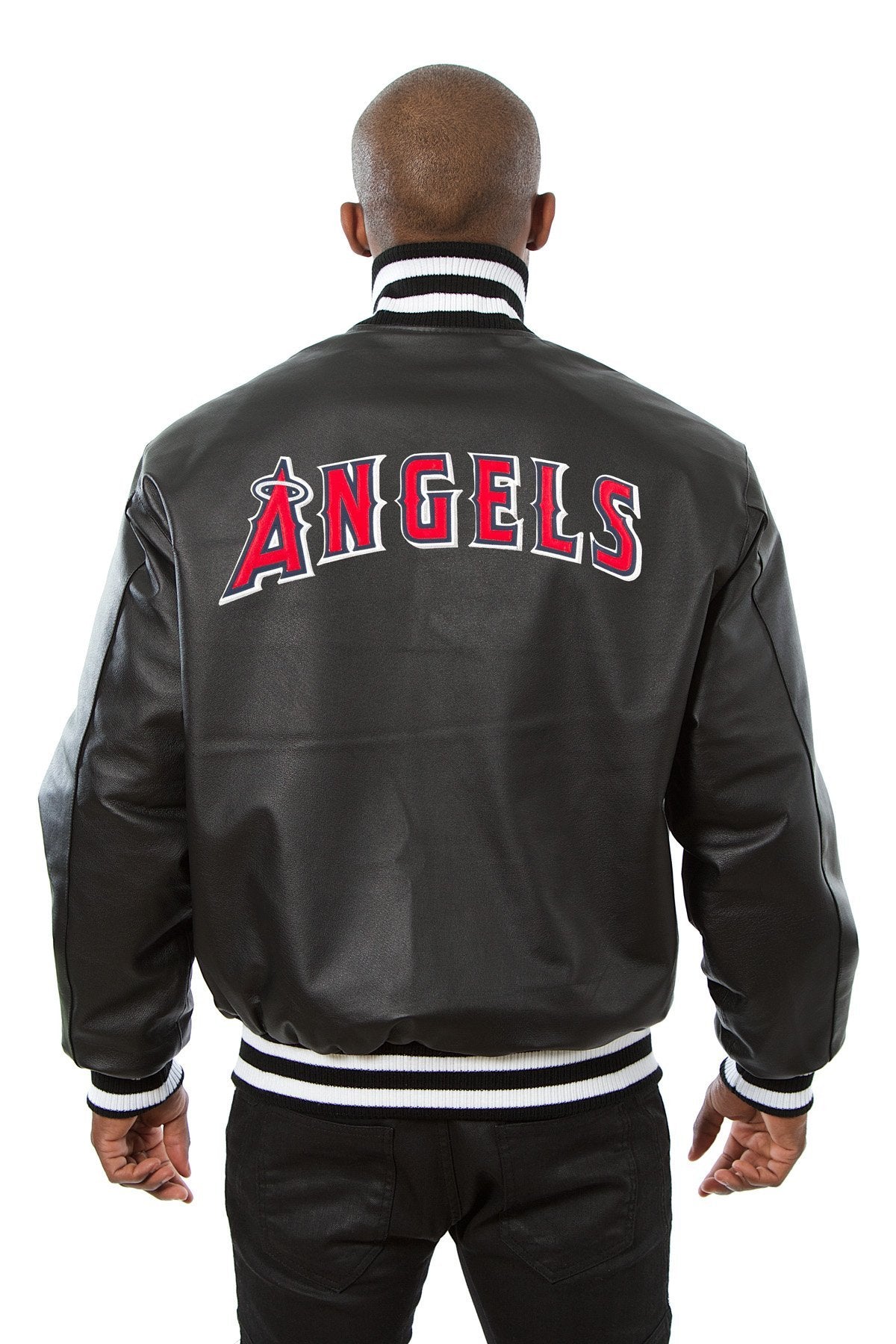 LOS ANGELES ANGELS FULL LEATHER JACKET - BLACK