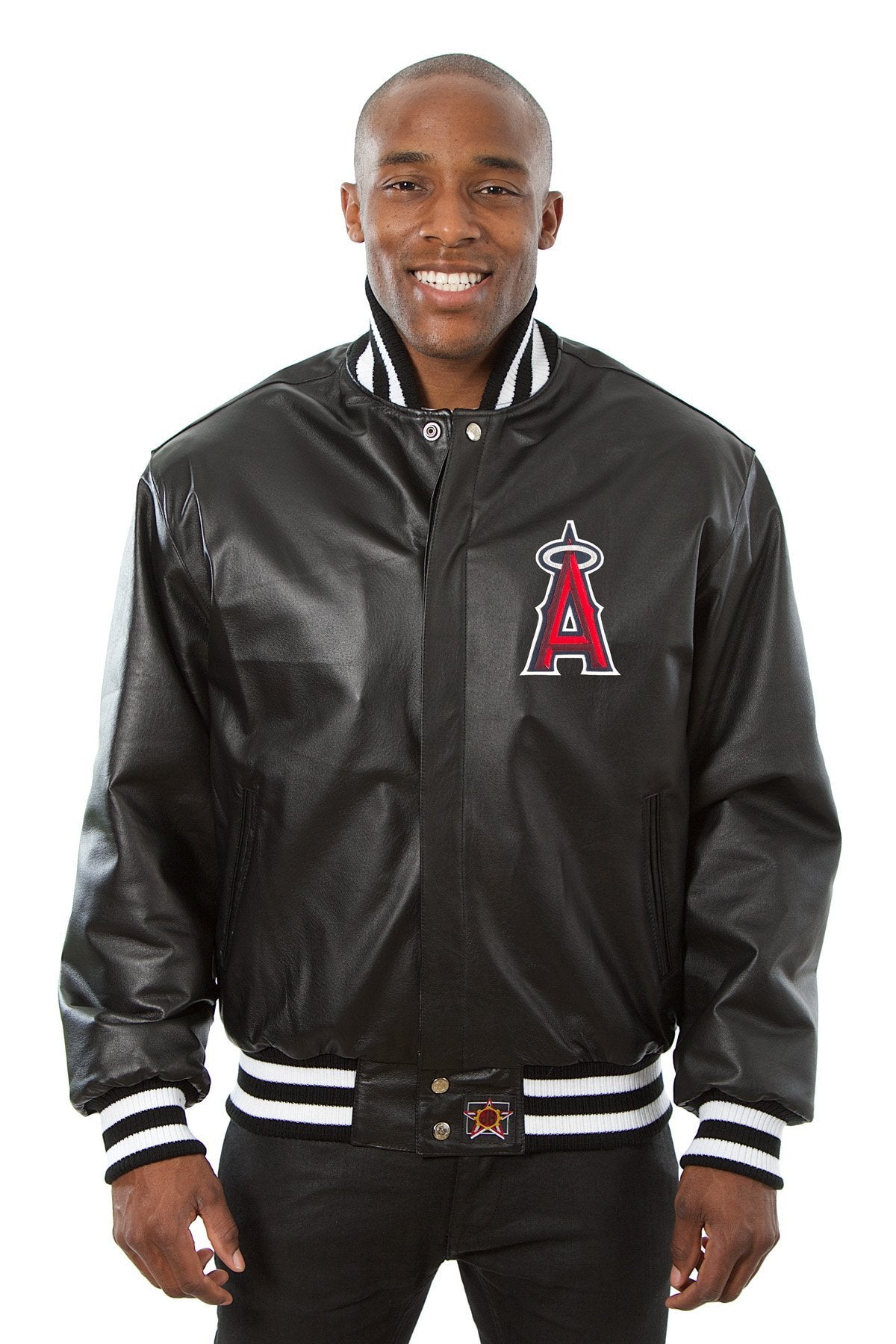 LOS ANGELES ANGELS FULL LEATHER JACKET - BLACK