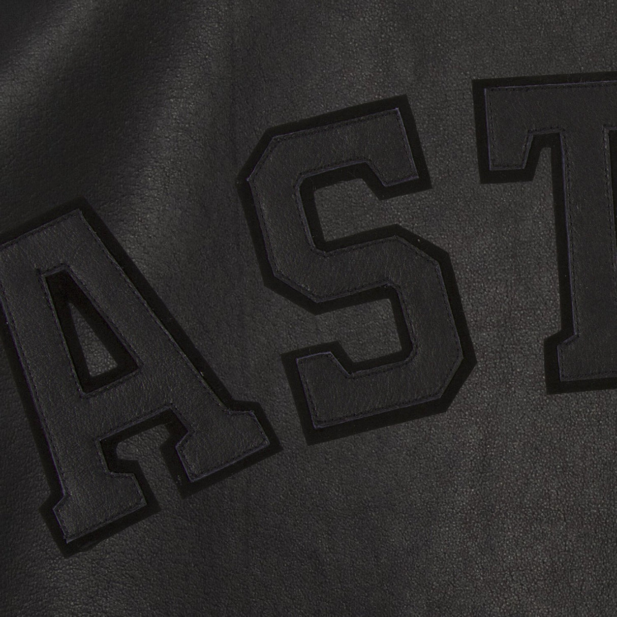 HOUSTON ASTROS FULL LEATHER JACKET - BLACK/BLACK