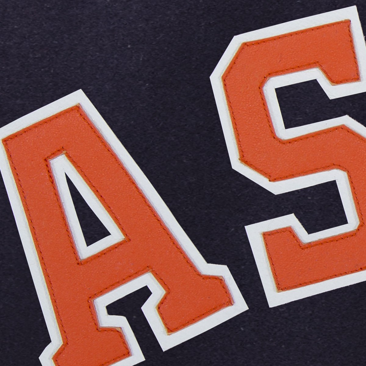 HOUSTON ASTROS WOOL JACKET W/ HANDCRAFTED LEATHER LOGOS - NAVY