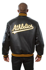 OAKLAND ATHLETICS FULL LEATHER JACKET - BLACK