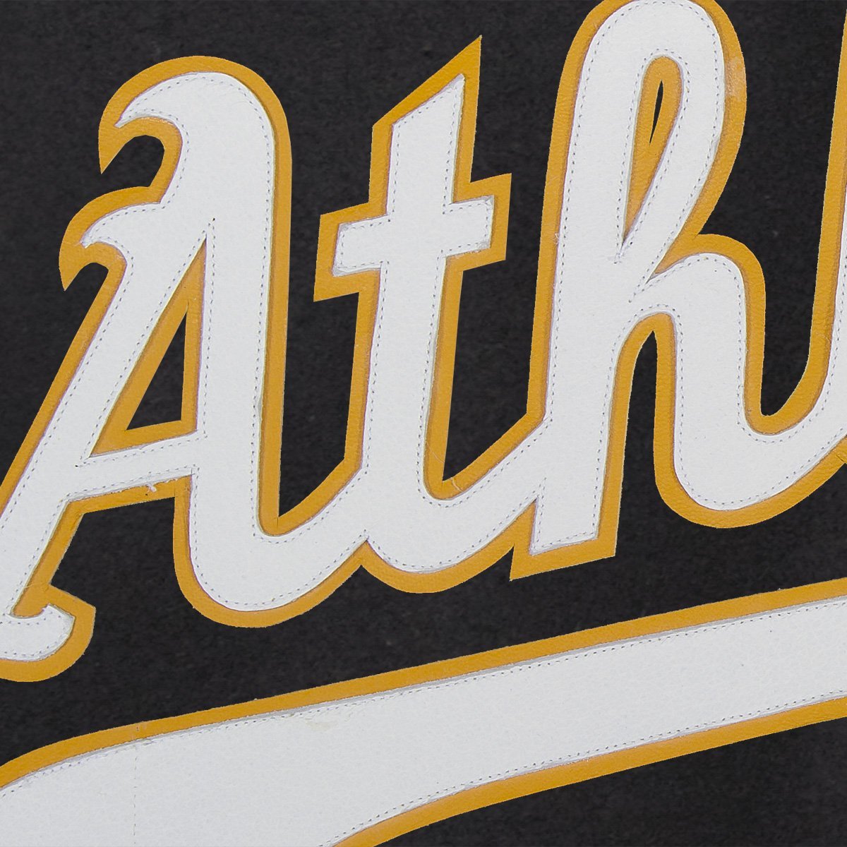OAKLAND ATHLETICS WOOL JACKET W/ HANDCRAFTED LEATHER LOGOS - BLACK